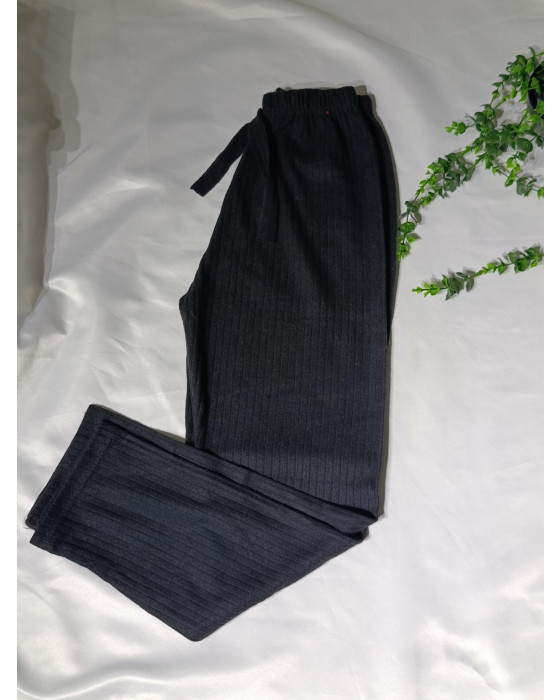 Fitilli Çizgili Ispanyol Paça Yüksek Bel Dayanıklı Tayt Pantalon